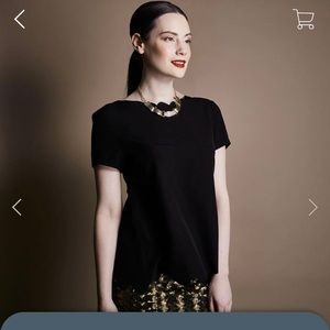 The Chambers Black Scalloped hem blouse 2